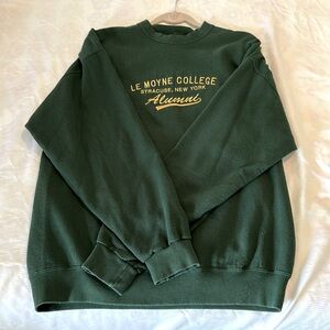 Vintage Oarsman 913 Crew Neck Embroidered Sweatshirt Green LeMoyne College